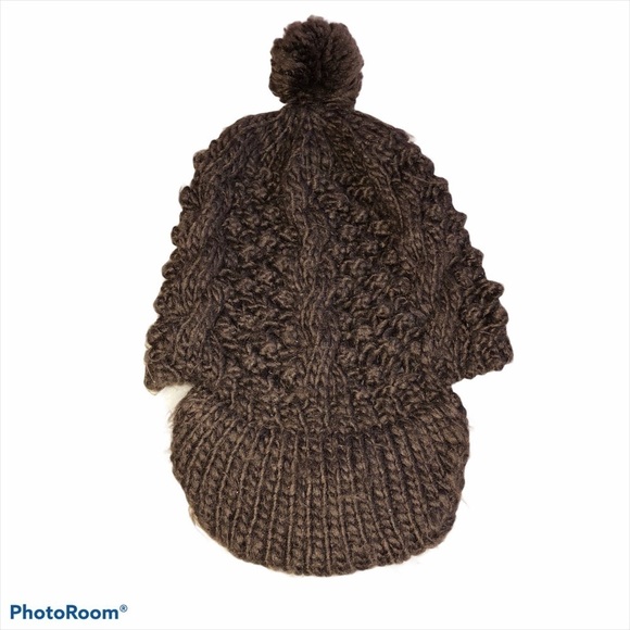 BURTON Brown Knit Pom Visor Winter Hat OSA - Picture 1 of 6
